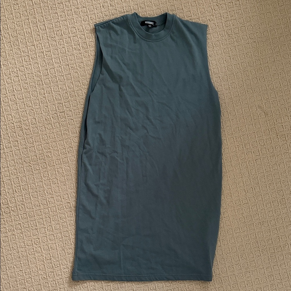 Missguided + Sleeveless Teal Mini Dress